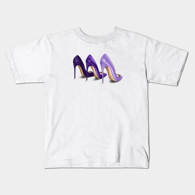 Purple Shades Kids T-Shirt by elzafoucheartist